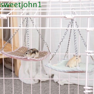 Sweetjohn เปลเตียงนอน แบบนิ่ม อเนกประสงค์ สีชมพู สีเขียว สําหรับสัตว์เลี้ยง หนูแฮมสเตอร์ กระรอก