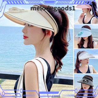 Melodygoods1 พัดหมวกกันแดด ผู้ชาย ผู้หญิง เดินทาง ด้านบนที่ว่างเปล่า เดินป่า ที่บังแดด