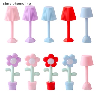 [simplehomeline] โคมไฟตั้งโต๊ะ LED ขนาดเล็ก 1:12 สําหรับตกแต่งบ้านตุ๊กตา