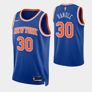 【คุณภาพสูง】ใหม่ ของแท้ NBA New York Knicks สําหรับผู้ชาย #30 เสื้อกีฬาแขนสั้น ลายทีมชาติสวิงแมน Julius Randle 2022-23