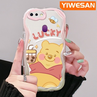 เคสโทรศัพท์มือถือแบบนิ่ม ใส กันกระแทก ลายการ์ตูนหมีน้ําผึ้ง สีมาการอง สําหรับ OPPO F9 F9 Pro A7x Realme U1 2 Pro