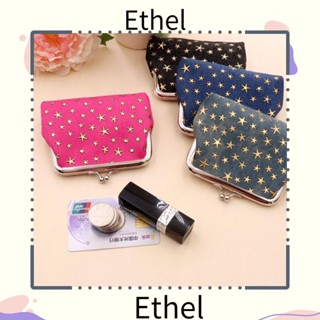 Ethel1 กระเป๋าสตางค์ ใบสั้น ผ้าแคนวาส สําหรับใส่เหรียญ หูฟัง เครื่องสําอาง