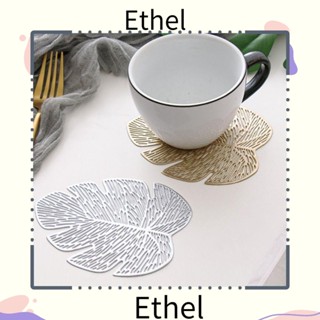 Ethel1 แผ่นที่รองแก้ว PVC ฉนวนกันความร้อน กันลื่น 3 สี สําหรับตกแต่งบ้าน 5 ชิ้น