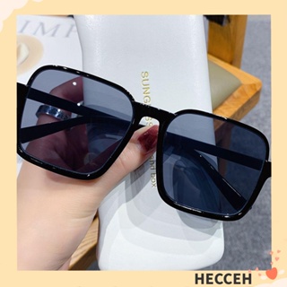 Hecceh แว่นตากันแดด ทรงสี่เหลี่ยม หรูหรา UV400 สีดํา สําหรับผู้หญิง ผู้ชาย