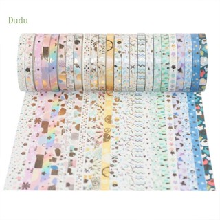 Dudu สติกเกอร์เทปวาชิ ฟอยล์สีทอง กว้าง 5 มม. สําหรับคนรัก DIY 24 แพ็ก