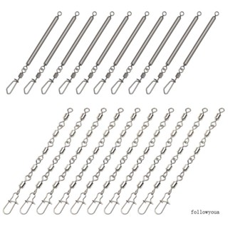 Fol คลิปสเตนเลส แบบหมุนได้ สําหรับตกปลา 10 แพ็ค