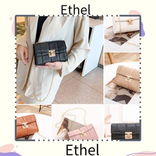 Ethel1 กระเป๋าสะพายไหล่ หนัง PU ปักลาย ทรงสี่เหลี่ยม ขนาดเล็ก