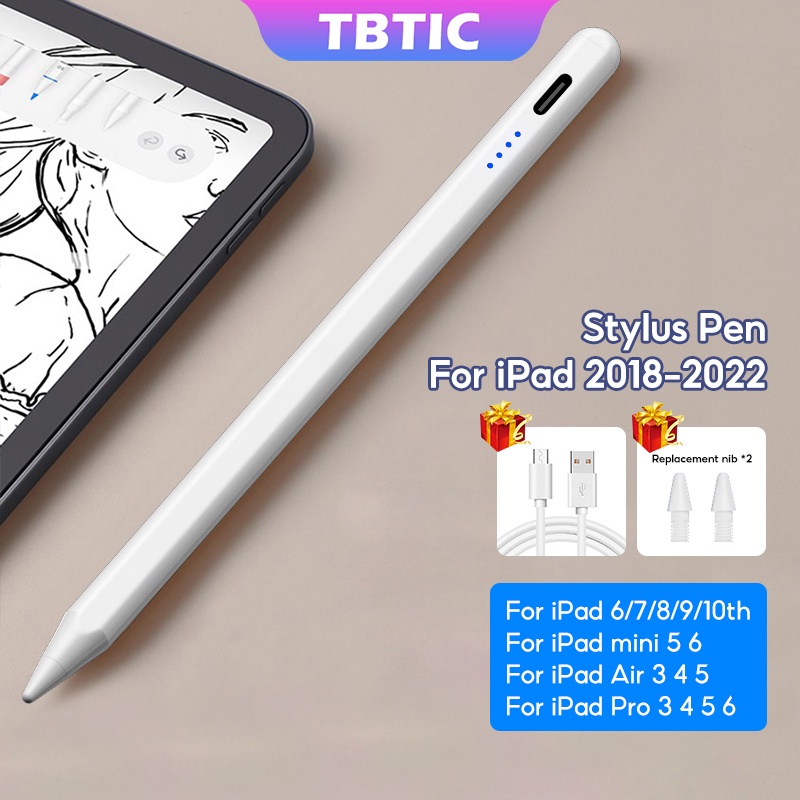ปากกาสไตลัส TBTIC สําหรับ iPad Air 5th Pro 12.9 11 4th 3th 10th 9th 8th 7th 6th Gen Mini 6 5 2022 2021 2020 2019 2018