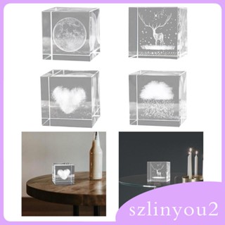 [szlinyou2] ลูกบาศก์ ที่ทับกระดาษ แกะสลักของที่ระลึก เครื่องประดับงานฝีมือ ฟิกเกอร์ลูกบาศก์ ของตกแต่ง ของขวัญ