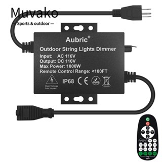 Muvako RF สวิตช์รีโมตคอนโทรล IP68 เหล็ก หรี่ไฟได้ 1000W 3 ง่าม ทนทาน สีดํา สําหรับช่างไฟฟ้า