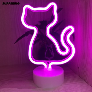 Supperbig โคมไฟนีออน Led รูปกวาง ใช้แบตเตอรี่ Usb ไม่จ้องมอง สําหรับตกแต่งปาร์ตี้กลางคืน