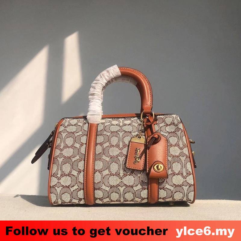 Ruby Satchel 25 C8529 กระเป๋าหมอนวินเทจบอสตันผู้หญิง COAC H กระเป๋าถือผ้าใบ