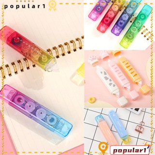 Popular ลูกกลิ้งสองด้าน ลายจุดน่ารัก แบบพกพา เติมได้ สําหรับตกแต่งสมุดภาพ 2 in 1