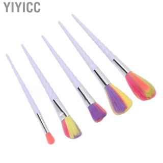 Yiyicc Makeup Brushes  Cosmetic Set 5pcs High Density Bristles Easy To Color Comfortable Grip for Makup Tool