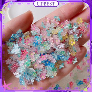 ♕ 50pcs Nail Art Mini Flower Series Jewelry Ice Transparent Double Flower Cartoon Resin Nail Decoration Manicure Tool For Nail Shop 14 Designs UPBEST