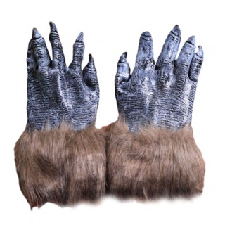 Werewolf Gloves 25*14cm Halloween Werewolf Gloves Horror Wolf Claw Set