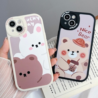 เคสโทรศัพท์ซิลิโคน TPU แบบนิ่ม ลายการ์ตูนหมีชานม ป้องกันเลนส์กล้อง สําหรับ infinix Hot 11 11S 10 10S 9 Play Note 8 Smart 6 5