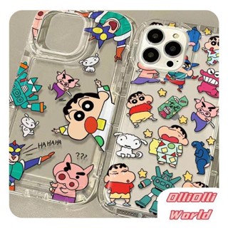 เคสโทรศัพท์มือถือ เคสโทรศัพท์  ปิดด้านหลัง ลายการ์ตูน Crayon Shinchan iPhone11 XR 7 8 6 6s Plus 14 13 12 Pro X XS MAX SE