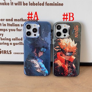 เคสแข็ง เคสไอโฟน iPhone 14 Pro Max iPhone 13 Pro Max iPhone 12 Pro Max iPhone 11 Cartoon Cool Sasuke ซาสึเกะ &amp; Naruto นารูโตะ Electroplating Design Protective Hard Case