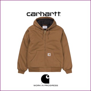 Carhartt เสื้อแจ็กเก็ตทํางาน ผ้าแคนวาส แบบหนา กันลม ให้ความอบอุ่น สําหรับผู้ชาย