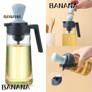 Banana1 2 in 1 เครื่องจ่ายน้ํามันมะกอก ขวดแก้ว 550 มล. แบบพกพา สีฟ้า พร้อมหม้อน้ํามัน ไม่หยด สําหรับบ้าน ร้านอาหาร เบเกอรี่