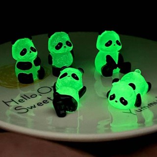 Creative Stereo Luminous Lesser Panda Doll Micro Landscape DIY Accessories Luminous Panda Resin Accessories Desktop Decoration Bzmb