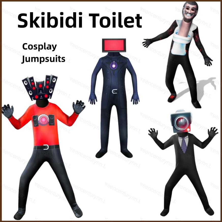 Kts Skibidi ชุดจั๊มสูทคอสเพลย์ เหมาะกับปาร์ตี้ฮาโลวีน สําหรับเด็ก และผู้ใหญ่