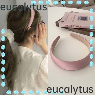 Eucalytus1 ที่คาดผมผ้าซาติน กันลื่น สีแคนดี้ กว้าง ที่คาดผมแฟชั่น งานฝีมือ ฟองน้ํา ที่คาดผม ผู้หญิง