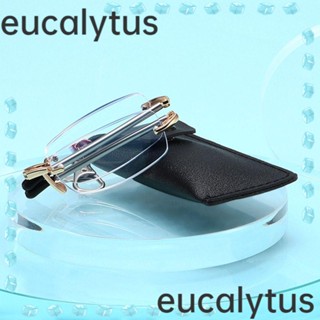 Eucalytus1 แว่นตาอ่านหนังสือ พับได้ สบาย พร้อมกระเป๋าใส่แว่นตา ป้องกันดวงตา กรอบเบาพิเศษ