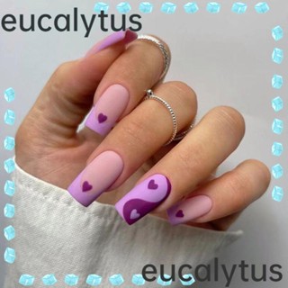 Eucalytus1 เล็บปลอม แบบกด DIY สไตล์ฝรั่งเศส 24 ชิ้น