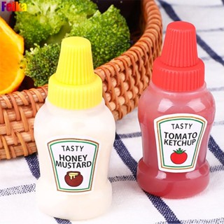 2Pcs Mini Squeeze ขวดซอสซอสมะเขือเทศขวดแบบพกพาสลัดขนาดเล็กคอนเทนเนอร์ Bento กล่องเครื่องปรุงรสขวด Jar Accessor