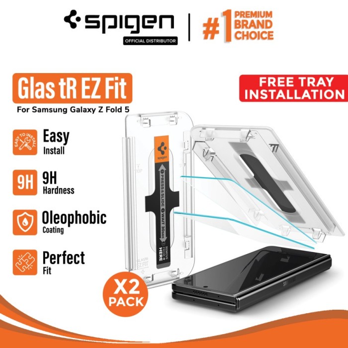 Original อย ่ างเป ็ นทางการกระจกนิรภัย Samsung Galaxy Z พับ 5 5G Spigen Glas tR EZ Fit 9H Clear Screen Guard protector