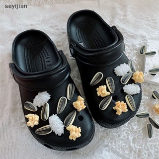 【Syj】จี้เรซิ่น รูปเมล็ดแตงโม ข้าวโพดคั่ว 3D DIY สําหรับตกแต่งรองเท้า Crocs