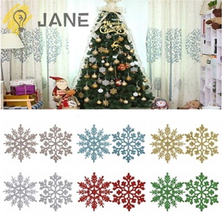 Jane เกล็ดหิมะพลาสติก หลากสี 10 ซม. 24 ชิ้น สําหรับตกแต่งคริสต์มาส