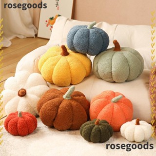 Rosegoods1 หมอนตุ๊กตาฟักทองจําลอง ผ้าฝ้าย ขนาด 23 ซม. 30 ซม. สําหรับตกแต่งโซฟา ฮาโลวีน