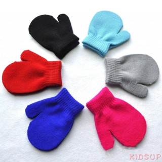 Kidsup1- ถุงมือถัก สีพื้น ให้ความอบอุ่น เป็นมิตรกับผิว แฟชั่นสําหรับเด็ก