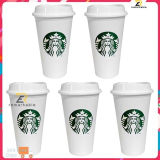 Ready stock Starbucks Cup 473ml/16oz Reusable Black Pp Material Starbucks Coffee Cup 473ml/16oz excellent_th