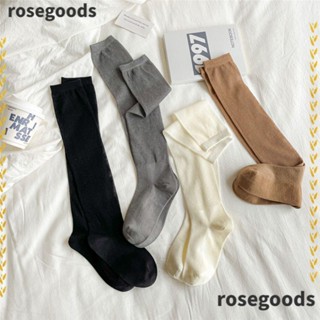 Rosegoods1 ถุงน่อง ยาวถึงเข่า ระบายอากาศ ธรรมดา ฤดูร้อน สําหรับผู้หญิง