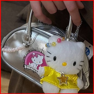 SANRIO กระเป๋าสะพายไหล่ กระเป๋าถือ อเนกประสงค์ ขนาดใหญ่ จุของได้เยอะ ลายการ์ตูนเฮลโลคิตตี้น่ารัก แฟชั่นสําหรับสตรี