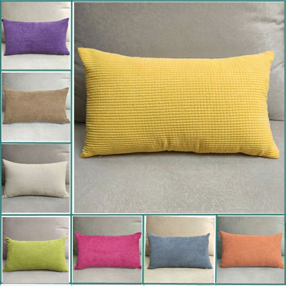60*80 50*70 ปลอกหมอนสีทึบข้าวโพดกํามะหยี่โซฟาเอวหมอนสี่เหลี่ยมเก้าอี้พนักพิงเบาะรองนั่งปลอกหมอนข้างเตียงหน้าแรกห้องนั่งเล่นตกแต่