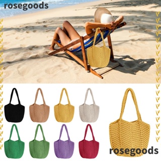 Rosegoods1 กระเป๋าถือ กระเป๋าสะพายไหล่ ผ้าถักโครเชต์ แฟชั่นแฟรี่ สําหรับสตรี