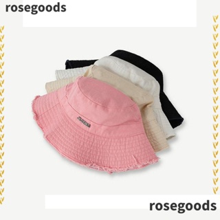 Rosegoods1 หมวกชาวประมง สตรีท ฮิปฮอป ปีกกว้าง หมวกกันแดด