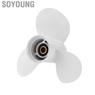 Soyoung Boat Outboard Propeller  Aluminium Alloy 11‑3/4in 10in 13T RH 3 Blades for Refit