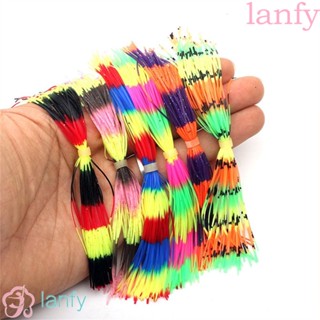 Lanfy เหยื่อตกปลา ซิลิโคน สีรุ้ง 50 เส้น DIY