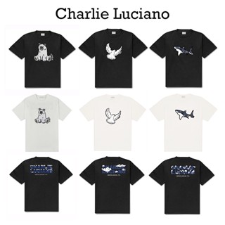 【พร้อมส่ง】เสื้อยืดแขนสั้น พิมพ์ลายสัตว์ Charlie Luciano ทรงหลวม แฟชั่นฤดูร้อน สําหรับคู่รัก