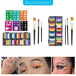 [Sunnimix1] ชุดพาเลตต์สีเพ้นท์ร่างกาย สีสันสดใส สําหรับปาร์ตี้ฮาโลวีน