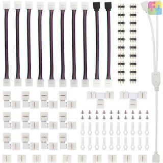 [ขายดี] ชุดอุปกรณ์เชื่อมต่อสายไฟ LED 5050 รูปตัว L พร้อมแถบจัมเปอร์ รูปตัว T อุปกรณ์เสริม 95 ชิ้น