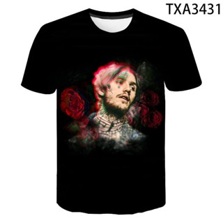 ใหม่ เสื้อยืดสตรีท พิมพ์ลาย Lil Peep