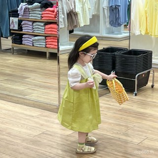 Korean style childrens wear girls suit 2023 Summer fashionable bow dress babys fashionable vest dress two-piece KSSV