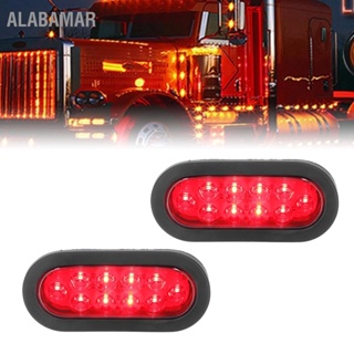  ALABAMAR 2 ชิ้น LED เครื่องหมายไฟท้ายกันน้ำรูปไข่สีแดง 12V ด้านหลังไฟเลี้ยวไฟหยุดสำหรับรถบรรทุกเรือรถพ่วง